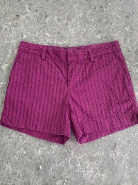 Banana Republic Women's Shorts Cotton Eyelet Purple Size 2